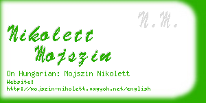 nikolett mojszin business card